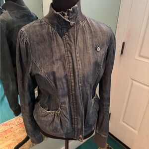 Fenchurch Worn-In Denim Zip Jacket - Gray